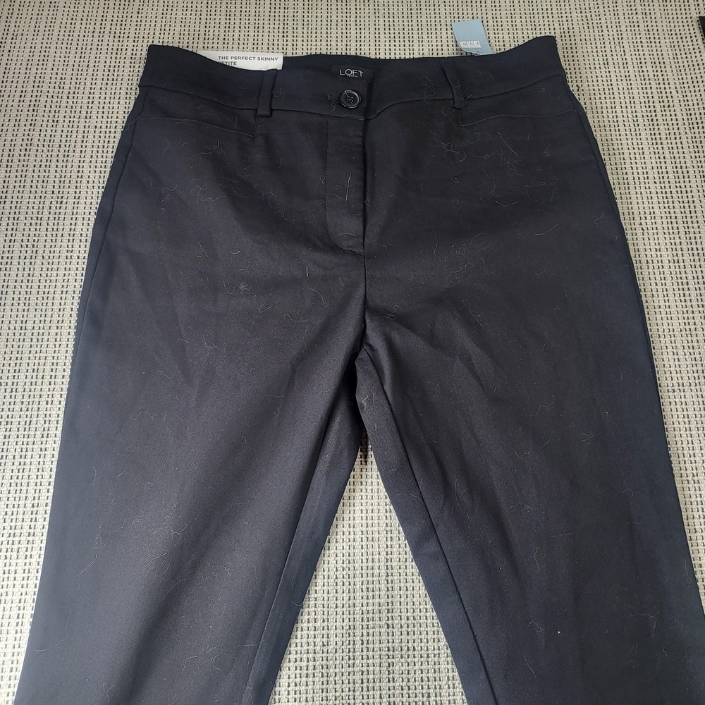 LOFT Pants Womens 10 Petite Black Perfect Skinny Flat Front Dress Work Office